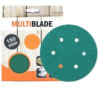 Multiblade - Dischi abrasivi professionali, 150 mm, 10 pezzi, grana 180, 6 fori, per legno e metallo, qualità professionale, per levigatrice orbitale e rotativa