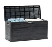 Toomax Multibox Woody's baule portaoggetti, volume 280L, colore antracite, dimensioni 117x45x56h cm