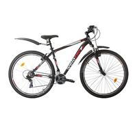 Multibrand Distribution Velotec PRO - Bicicletta da 29", telaio in alluminio a 21 marce, da uomo, da donna a partire da 175 a 190 cm (nero e rosso)