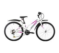 Multibrand Probike Adventure - Mountain bike a 18 marce, per bambine e ragazzi, adatto a partire da 130 - 155 cm (lega bianca e rosa)
