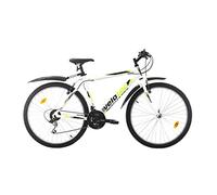Multibrand PROBIKE Mountain Bike 26 pollici, telaio in alluminio, 18 marce, bicicletta da uomo e ragazzo, parafanghi, adatto a partire da 165 - 183 cm (alluminio bianco verde)