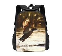 Multicolor Backpack Duck Fly Upon River Print Zaino Università Unisex Zaino Per Le Scuole Per Idea Regalo, Scuola, Adulti, 42X32X14Cm
