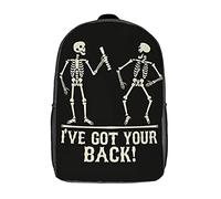Multicolor Backpack I&Acute;Ve Got Your Back Funny Skeleton Daypack Outdoor Rucksack Per Idea Regalo, Adulti, Escursionismo, 42X32X14Cm