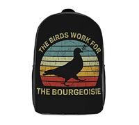 Multicolor Borsa Zaino Birds Work For The Bourgeoisie Funny Conspiracy Theory Zaino Per La Scuola Eleganti Rucksack Per Trekking, Compleanno, Idea Regalo, 42X32X14Cm