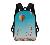 Multicolor Borse Da Scuola Hot Balloons Floating Over Cappadocia Printed Zaino Per Le Scuole L'Uso Quotidiano Zaino Università Per Escursionismo, Idea Regalo, Compleanno, 42X32X14Cm