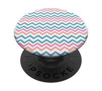 Multicolor Chevron Geometric Zig Zag Pattern Women Girl PopSockets PopGrip Adesivo