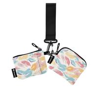 Multicolor Doodle Line Casi per carte di credito da donna Portafoglio da donna Custodia per carte di credito portatile con tasca con cerniera per le donne 2 confezioni billetera para tarjetas de Mujer