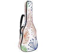 Multicolor Firework Celebrazione Soft Bass Guitar Custodia Custodia con Gancio Posteriore Loop Electirc Chitarra Zaino Foglie Ananas Coralcm Spessore Imbottitura di Sicurezza