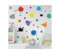 Multicolor Paint Splatter Wall Decal, Splatter and Splotches Wall Sticker for Art Room Nursery Classroom Decoration