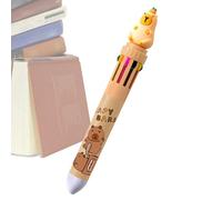 Multicolor - Penna a Capybara - 10 in 1, penna a retrattile, simpatica penna a per studenti, materiale scolastico, uso per ufficio, colori vivaci, design divertente, leggera, 16 x