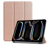 (Multicolor, Rose Gold) Custodia in PC+PU con funzione di accensione/spegnimento automatico e supporto a tre ante per iPad Pro 11 (2024) - Rossa