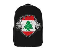 Multicolor Rucksack Beirut And Flag Zaino Per La Scuola Vintage Zaino Viaggio Per Escursionismo, Studenti, Idea Regalo, 42X32X14Cm