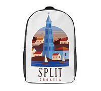 Multicolor Rucksack Croatia Split Borse Da Scuola Unisex Borsa Da Viaggio Per Compleanno, Idea Regalo, Escursionismo, 42X32X14Cm