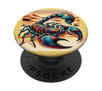 Multicolor Scorpion in the desert PopSockets PopGrip Adesivo