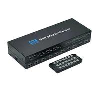 (Multicolor, US Plug) Switcher multiviewer HDMI 4K 9x1 con uscita 9 in 1 e telecomando.