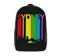 Multicolor Zaino Per La Scuola Rainbow Pride Sydney Backpack Vintage Zaino Viaggio Per Studenti, Compleanno, Adulti, 42X32X14Cm