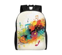 Multicolor Zaino Università Abstract Music Themed Backpack L'Uso Quotidiano Zainetto Scuola Per Compleanno, Escursionismo, Idea Regalo, 42X32X14Cm