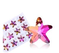 Multicolore Del Pendente Del Cuore di Vetro Della Farfalla Perline di Cristallo Della Stella Pendenti E Ciondoli Per Le Donne Monili Che Fanno Collane Fai Da Te Risultati Dell'orecchino-Star-Fucsia