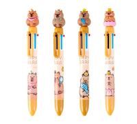 Multicolore Penna a Sfera, 6-in-1 Colorato Penna Retrattile Cartoon Sfera