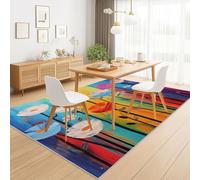 Multicolore Tappeto con Acquerello petali sfumatura - Tappeto in flanella stampata, morbido, antiscivolo e lavabile, per soggiorno e camera da letto 140 x 200 cm