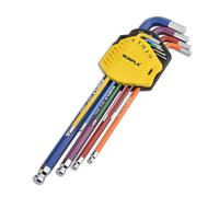 Multicolour Chiavi a Brugola Testa Sferica 9 Pezzi Metriche Set di Chiavi a
