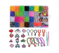 Multicolour Rubber Bands Set Colorful Rubber Band Kit Refill Bracelet Making Diy for Girls Charms Beads Birthday Craft Kits for Kids Friendship 1500pc