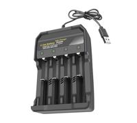 MultiCompatible 4Slot USB 18650 Adattatore di Ricarica Della Batteria Per 3.7V Batterie Al Litio Spegnimento Automatico Sovracorrente CortoCircuiti Protezioni Multiprotection Adattatore di Ricarica