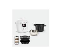 Multicooker ad alta pressione Cookeo Moulinex Wi-Fi 9-in-1 + Coperchio Air Fryer Extra Crisp YY5855FB Bianco - Nouvo