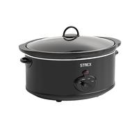Strex Pentola a cottura lenta 6,5 L - Pentola interna in ceramica rimovibile - Funzione di mantenimento in caldo - Slow Cooker - Nero