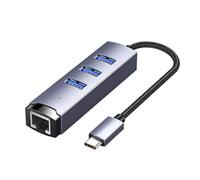 MultiDevice Compatibile Hub USB/Tipo C Adattatore Ethernet Trasferimento rapido di File Per Uso Domestico Ufficio Stabile Internet Multiport Splitter