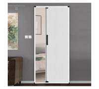Multifold Interior Doors with Aluminum Frame, 80in Tall White Retractable Door Divider for Room Separation, Customize Sliding Partition Door with Lock & Handle(68x80in(172.7x203.2cm))