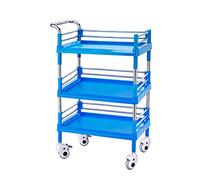Multifonction à 3 niveaux pour hôtel de beauté restauration - en plastique avec poignée - Solution polyvalente pour salle à manger et nettoyage (bleu)