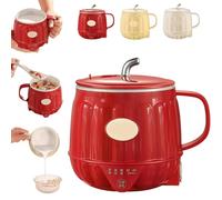 Multifunction Electric Heated Milk Cup, 3-in-1 Portable Mini Heater Cup, 600ml Hot Milk Coffee Cups for Quick Meals, Portable Stainless Steel Automatic Milk Warmer for Home Office (Red)