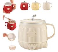 Multifunction Electric Heated Milk Cup, 3-in-1 Portable Mini Heater Cup, 600ml Hot Milk Coffee Cups for Quick Meals, Portable Stainless Steel Automatic Milk Warmer for Home Office (White)