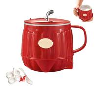 Multifunction Electric Heated Milk Cup, 3-in-1 Portable Multifunction Mini Electric Heater Cup, 600ml Hot Milk Coffee Cups for Quick Meals and Beverages at Home or in The Office (Red)