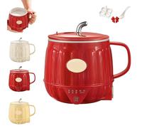 Multifunction Electric Heated Milk Cup, 3-in-1 Portable Multifunction Mini Electric Heater Cup, for Latte, Cappuccino, Macchiato, Hot Chocolate with Camping (Red)