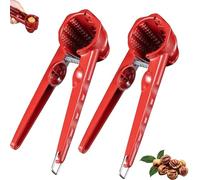 Multifunction Nutcracker with Non Slip Handle, Sturdy Aluminum Pecan Sheller, Pecan Cracker Machine for Effortless All Nuts Opening (2pcs)