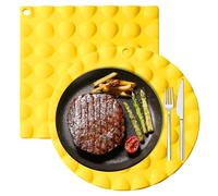 MultiFunction Silicone Placemat - 6,3 x 6,3 x 0,24 Inches Silicone Insulated Placemat | Kitchen | Thickened Anti Slip | Dining Decoration Place Mats for Dormitory Hotel Restaurant