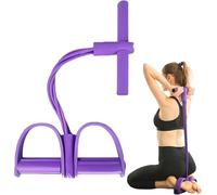 Multifunction Tension Rope - 6 Tube Resistance Bands With Handle, Foot Pedal Resistance Band, Sit Up Exercise Equipment for Abdomen/Waist/Arm/Leg Stretching Slimming Training-Purple