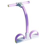 Multifunction Tension Rope, Resistance Band Strap, Pedal Puller Expander, Elastic Fitness Trainer with Foam Handle, Strength Training Tool for Waist Arm Leg Exercise Home Workouts, Purple