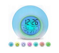 Multifunctional 7 Color Led Alarm Clock with Sound Temperature Display