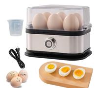 Multifunctional Egg Steamer with Clear Lid, Smart Egg Cooker Electric with Auto Shut-Off, 6 Capacity Boiled Egg Cooker and Egg Steamer for Soft Medium Hard Boiled Eggs (1PCS)
