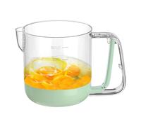 Multifunctional Egg Stirs Cup, Cream Beating Cups, 6,38 x 4,8 x 4,53 Inches, Easy Push Mixing Mechanism, Compact Designs Quick Prep for Baking, Cooking Tasks, Green and Beige