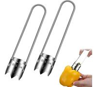 Multifunctional Fruit and Vegetable Core Remover,2025 New Red Bell Pepper Seed Corers,Stainless Steel Core Remover for Vegetables Fruit. (2pcs)