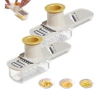 Multifunctional Garlic Grinder & Mandoline Slicer, 2026 New Mini Garlic Slicer, 3 in 1 Ginger Garlics Grater, Easy Slicing and Grinding, Shredding, for Home, Restaurant (White*2)