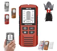 Multifunctional Handheld Metal & Wall Detector, 7-in-1 Handheld LCD Display Wall Scanner with Metal Detector and AC Power Detection Suitable for Detecting Metals, Cables, Wood (Red)