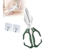 Multifunctional Heavy-Duty Kitchen Shears, 2 in 1 Kitchen Scissors, Poultry Scissors Heavy Duty Cut Bone, for Chicken Meat Seafood Bone Cutting Fish & Slicing Walnuts (Green)