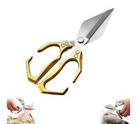 Multifunctional Heavy-Duty Kitchen Shears, 2 In 1 Kitchen Scissors, Scissors All Purpose, for Chicken Thighs Bone In, Meat, Seafood, Bone Cutting (Gold)