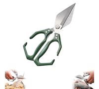 Multifunctional Heavy-Duty Kitchen Shears, 2 In 1 Kitchen Scissors, Scissors All Purpose, for Chicken Thighs Bone In, Meat, Seafood, Bone Cutting (Green)