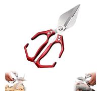 Multifunctional Heavy-Duty Kitchen Shears, 2 In 1 Kitchen Scissors, Scissors All Purpose, for Chicken Thighs Bone In, Meat, Seafood, Bone Cutting (Red)